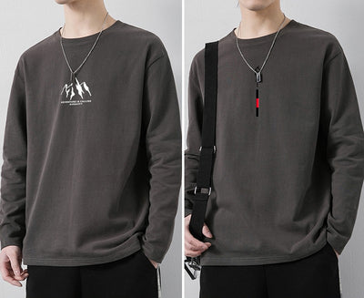 Camiseta de Algodón Manga Larga Suelta para Hombre - Image 15