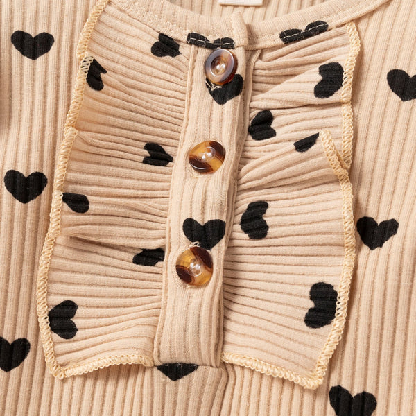 Enterizo de Gateo para Bebé en Algodón con Estampado Love