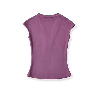 Playera Cuello V Ajustada de Manga Corta - Diseño Moderno y Favorecedor - Image 21