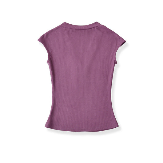Playera Cuello V Ajustada de Manga Corta - Diseño Moderno y Favorecedor - Image 21