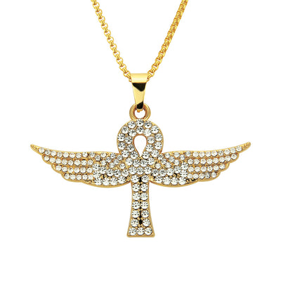 Dije Alas de Ángel Hip Hop con Diamantes Dorados - Image 7