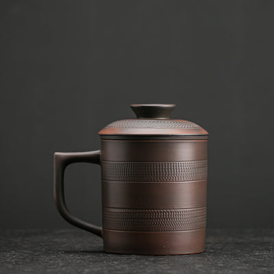 Taza de Cerámica Morada con Filtro y Tapa para Café y Leche - Image 18
