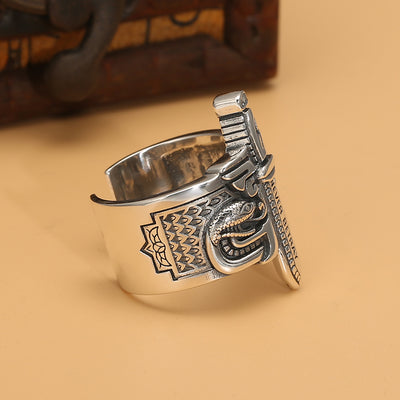Anillo Espada Punk Vintage Plata Tailandesa para Hombre - Image 12