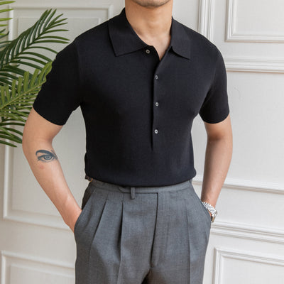 Polo Slim Fit de Manga Corta en Color Sólido - Image 11