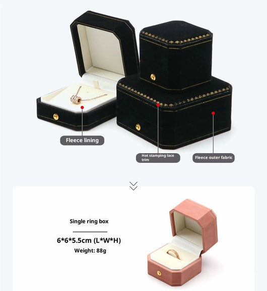 Caja Octagonal de Joyería con Encaje - Organizador de Anillos, Pendientes y Pulseras - Image 26