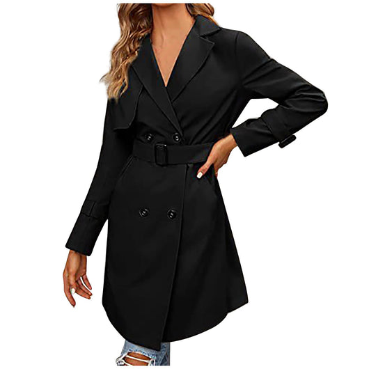 Abrigo Elegante Doble Fila Ajustado para Mujer - Image 17