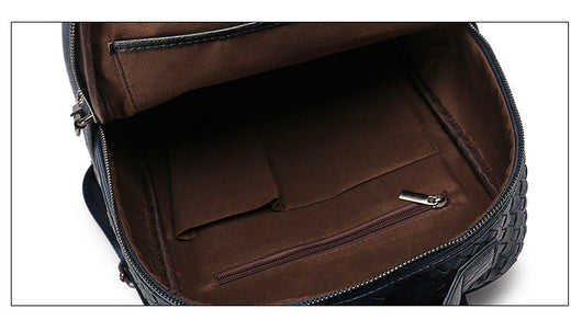 Mochila Ejecutiva de Cuero PU Tejida - Estilo Business Casual - Image 13