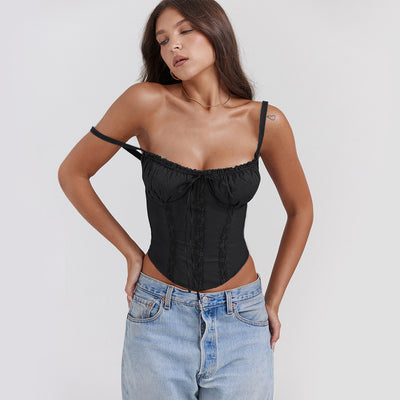 Chaleco Sensual de Encaje Francés con Tirantes Delgados - Image 21