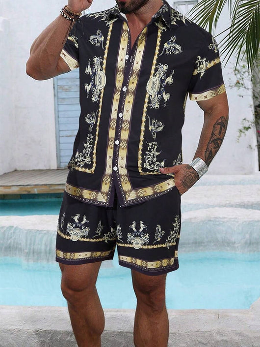 Conjunto Hombre Impresión 3D - Camisa y Shorts Holgados - Image 25