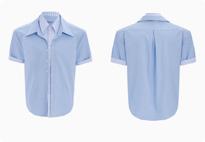 Camisa de Hombre con Parches Contrastantes y Rayas - Image 5