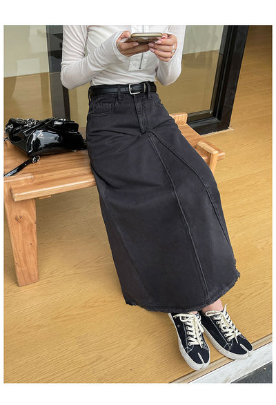 Falda Denim Retro Cintura Alta para Mujer - Image 9
