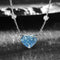 Colgante de Circón Azul Océano en Forma de Corazón - Plata de Ley S925