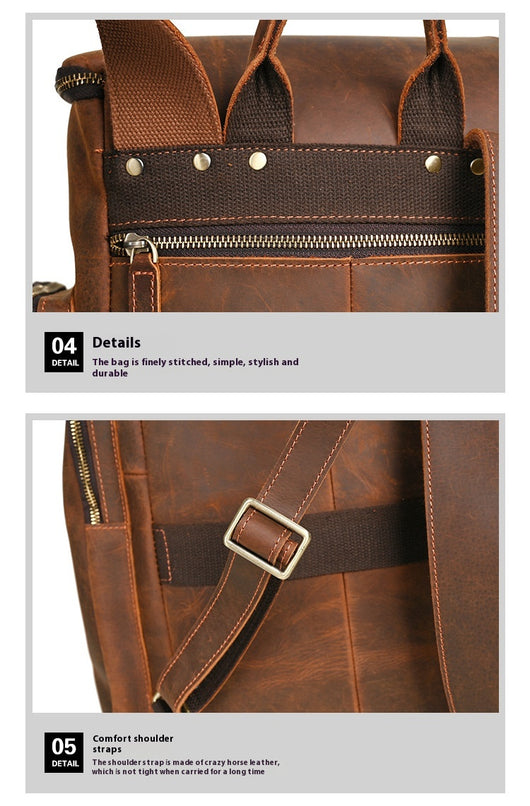 Mochila de Cuero Crazy Horse para Hombre - Piel de Res Premium - Image 18