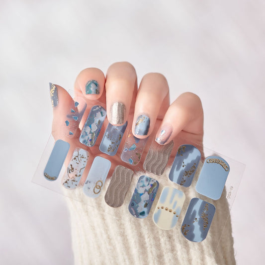 Uñas Adhesivas 3D con Efecto Láser y Bronceado - Diseño Premium