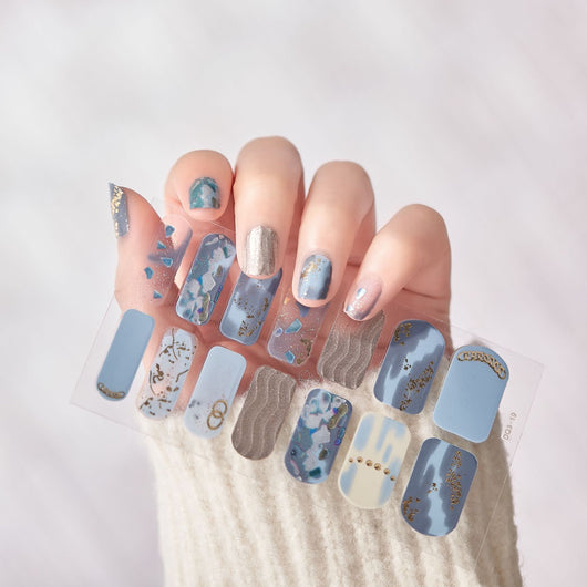 Uñas Adhesivas 3D con Efecto Láser y Bronceado - Diseño Premium
