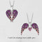 Angel Wings Necklace Ladies Fashion Heart Shaped Zircon Pendant Morado
