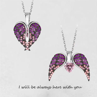 Collar Alas de Ángel con Corazón de Circonia para Mujer - Image 2