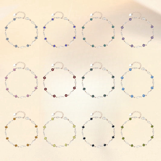 Pulsera de Plata Esterlina con Moissanita Multicolor S925