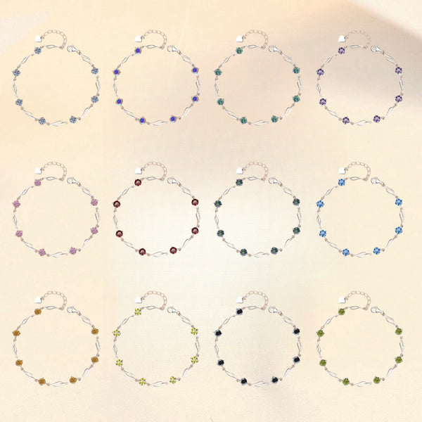 Pulsera de Plata Esterlina con Moissanita Multicolor S925