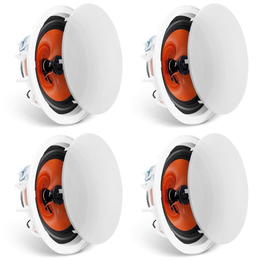 Sistema de 4 Parlantes Empotrables de 8 Pulgadas 100W para Techo y Pared