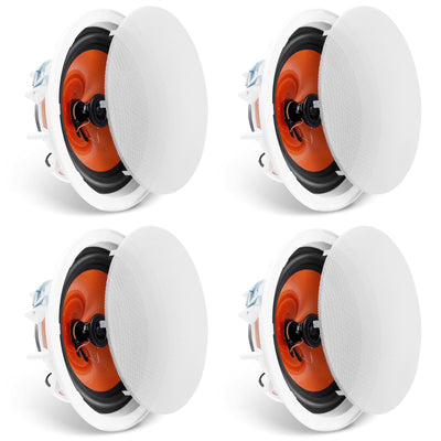 Sistema de 4 Parlantes Empotrables de 8 Pulgadas 100W para Techo y Pared