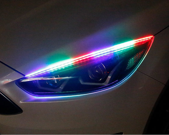 Faros LED Universales con Control Remoto y Señaleros RGB Multicolor