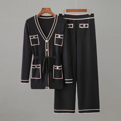 Conjunto de Cardigan y Pantalón Palazzo: Elegancia Fluida con Cintura Ajustable - Image 11
