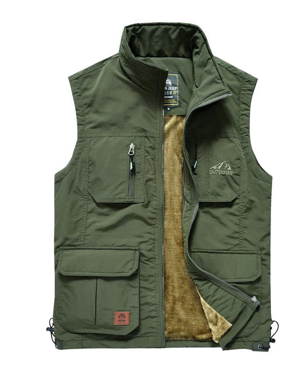 Chaleco Acolchado Impermeable con Múltiples Bolsillos