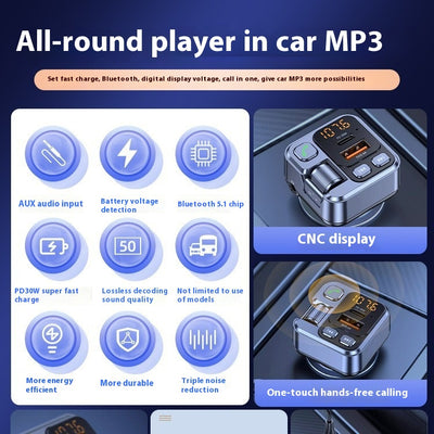 Receptor Bluetooth MP3 con Cargador Rápido para Auto - Image 2