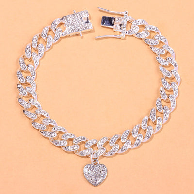 Tobillera Corazón de Diamantes Estilo Cubano - Joya de Moda - Image 7