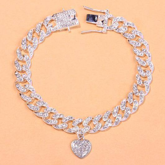 Tobillera Corazón de Diamantes Estilo Cubano - Joya de Moda - Image 7