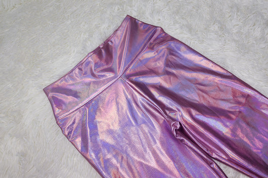 Pantalones de Yoga Levantacaderas de Cintura Alta en Cuero Elástico - Image 9