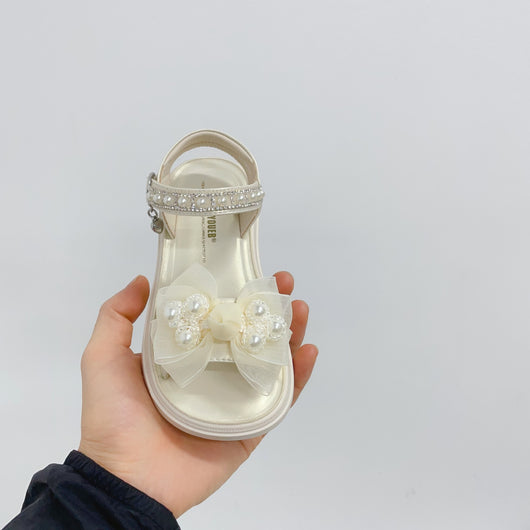 Sandalias Princesa Estilo Nacional con Moño de Perla - Image 3