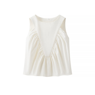 Chaleco Plisado para Mujer Cuello Redondo sin Mangas - Image 6