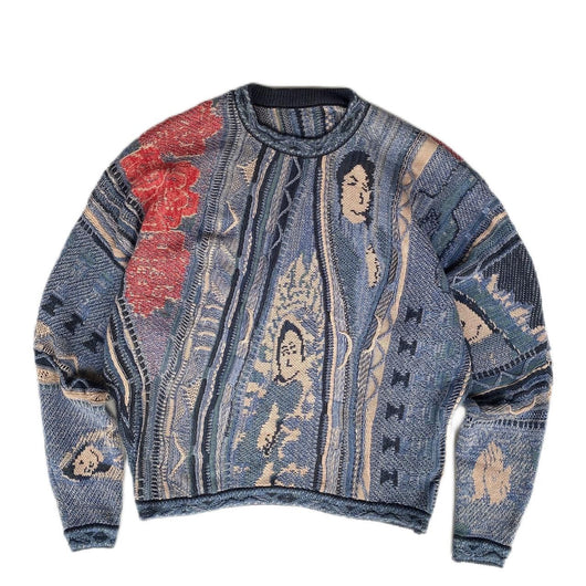 Suéter Tejido Cuello Redondo Estilo Étnico Vintage - Image 7