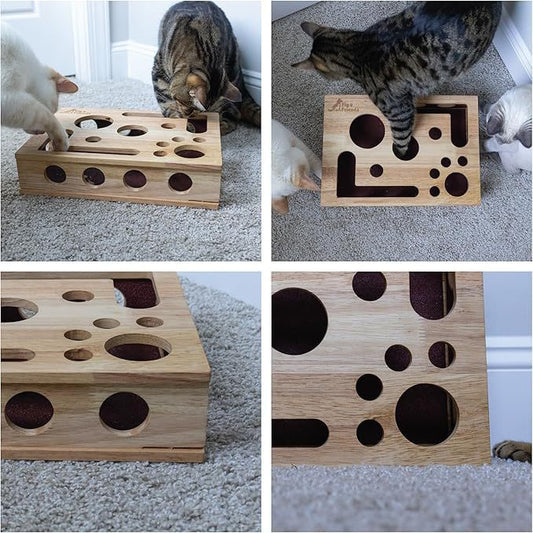 Juguete Laberinto de Madera Maciza para Gatos - Entretenimiento Interactivo - Image 2