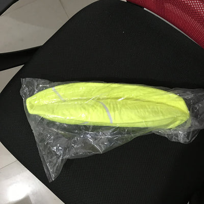 Giant yellow tennis ball with white seams for dogs, resting on a black office chair. - Image 11