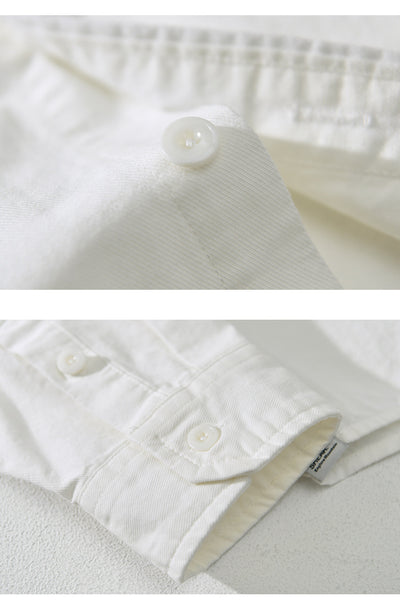 Camisa de Trabajo Minimalista Retro de Manga Larga para Hombre - Image 13