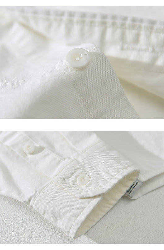 Camisa de Trabajo Minimalista Retro de Manga Larga para Hombre - Image 13