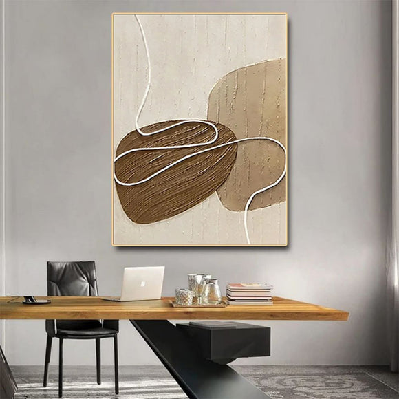 Cuadro Abstracto Moderno Texturizado con Técnica de Espátula - Pintura al Óleo sobre Lienzo