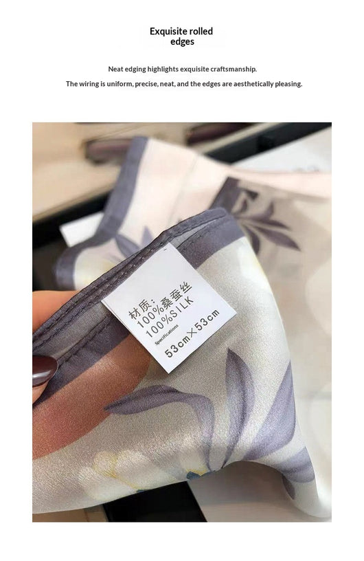 Pañuelo de Seda Beige Cuadrado para Mujer - Versátil y Fácil de Combinar - Image 63