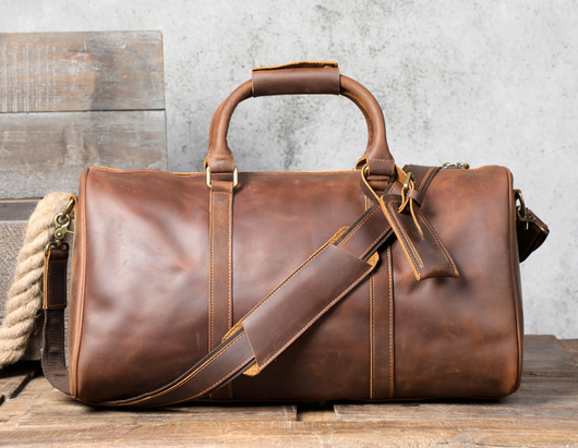 Bolsa de Viaje Retro en Cuero Genuino - Gran Capacidad para Hombre - Image 13