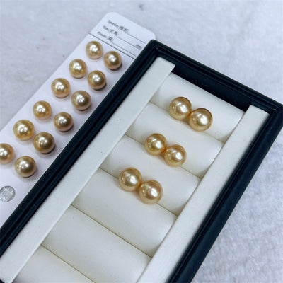 Aretes de Perla Dorada Nanyang Agua de Mar - Image 2