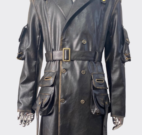 Chaqueta de Cuero para Motociclista Talla Grande