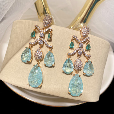 Aretes de Diamante y Circón en Forma de Gota para Mujer - Image 3