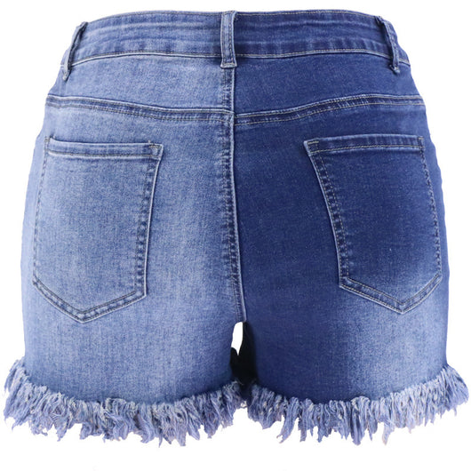 Shorts Denim Cintura Alta Slim Yin Yang Verano con Cierre Largo - Image 10