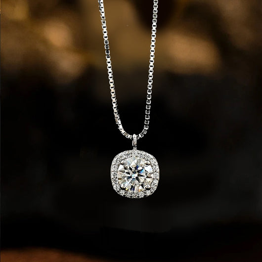 Collar de Plata 925 con Diamante Moissanita Incrustado - Diseño Escote - Image 2
