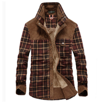 Camisa Cuadros Térmica Forrada para Hombre - Abrigo Business Casual - Image 9
