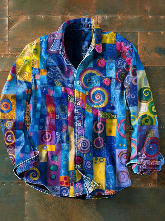 Camisa Retro de Manga Larga para Hombre - Image 15