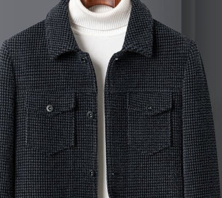 Abrigo de Lana Forrado en Fleece Estilo Coreano Casual Trendy para Hombre - Image 11